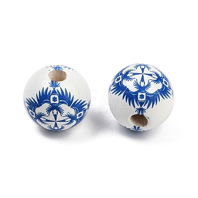 Spray Painted Wood European Beads WOOD-F017-08A-1