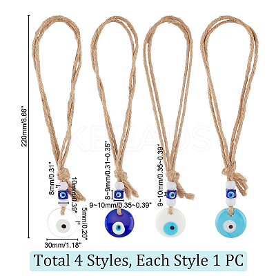 AHADEMAKER 1 Set Handmade Lampwork Evil Eye Pendants Decorations HJEW-GA0001-22-1