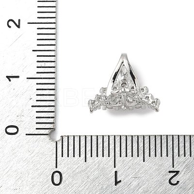 Brass Micro Pave Clear Cubic Zirconia Hoop Earring Findings KK-D369-03P-1