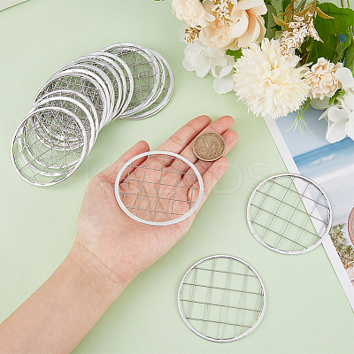 24Pcs 304 Stainless Steel Mesh Lids for Water Planting Glass Vase AJEW-BC0002-18-1