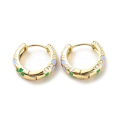 Flower Enamel Hoop Earrings EJEW-G290-03G-D-1