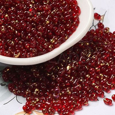 Spray Painted Glass Seed Beads SEED-F005-11A-04-1