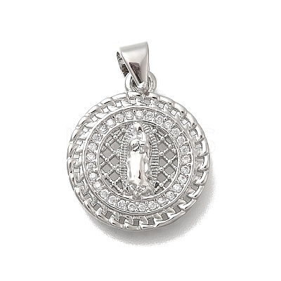 Brass Micro Pave Cubic Zirconia Pendants KK-D431-039P-1