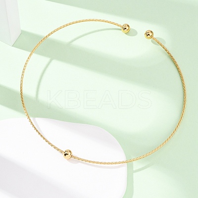 201 Stainless Steel Wire Cuff Choker Necklace NJEW-Z098-01G-1