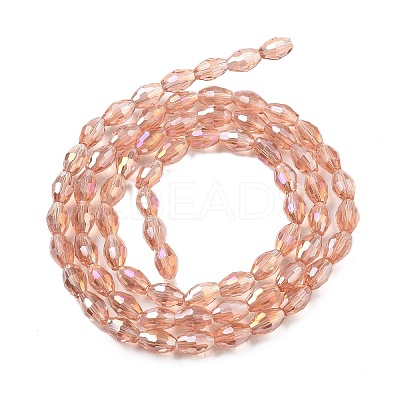 Transparent Electroplate Glass Beads Strands EGLA-A037-T6x8mm-B06-1