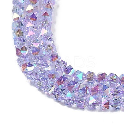 Electroplate Glass Beads Strands GLAA-Q105-02A-1