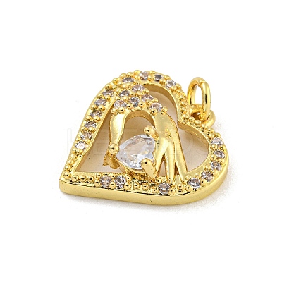 Rack Plating Brass Micro Pave Cubic Zirconia Pendants KK-G513-42G-1