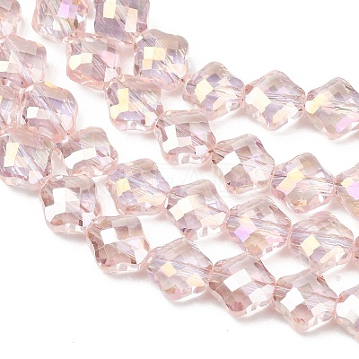 Electroplate Transparent Glass Beads Strands GL-CBA7A17-02A-03-1