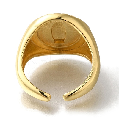 Rack Plating Round with Saint Brass Open Cuff Rings RJEW-S411-11G-03-1