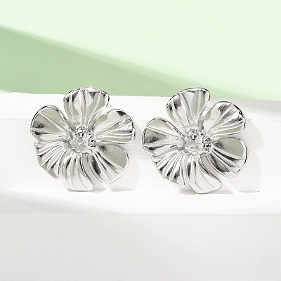 Valentine's Day 304 Stainless Steel Stud Earrings EJEW-C184-01B-P-1