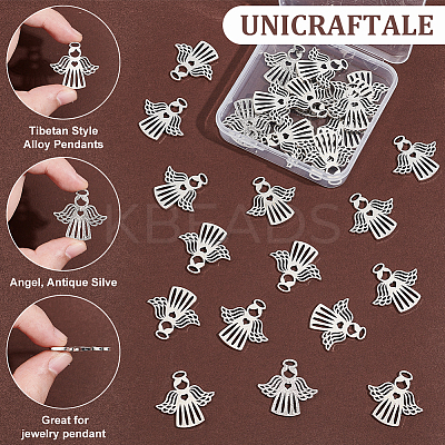 30Pcs Tibetan Style Alloy Pendants TIBEP-UN0001-14-1