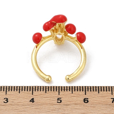Brass Micro Pave Cubic Zirconia Cuff Rings for Women RJEW-F182-07G-1
