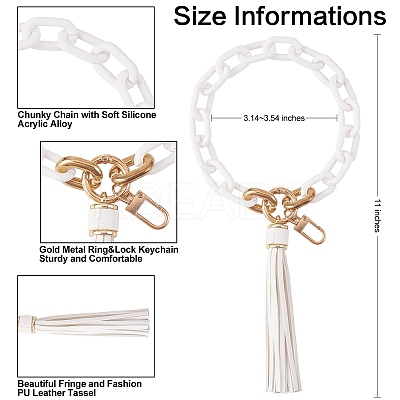 Chain Link Wristlet Keychain HJEW-SW00013-06-1