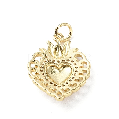 Eco-Friendly Rack Plating Brass Micro Pave Cubic Zirconia Pendants KK-F845-33G-02-1