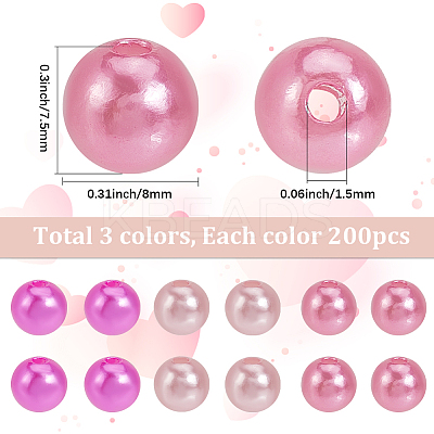 Valentine's Day Acrylic/ABS Plastic Imitation Pearl OACR-SP0001-66B-03-1