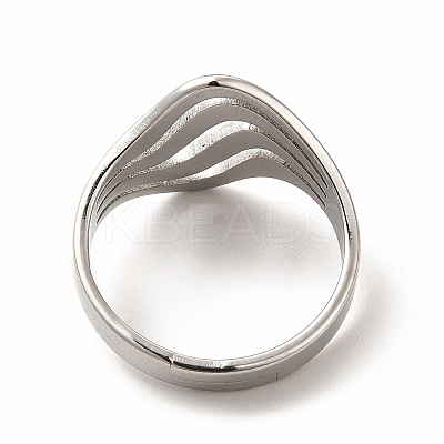 Non-Tarnish 304 Stainless Steel Wave Adjustable Ring for Women RJEW-B027-05P-1
