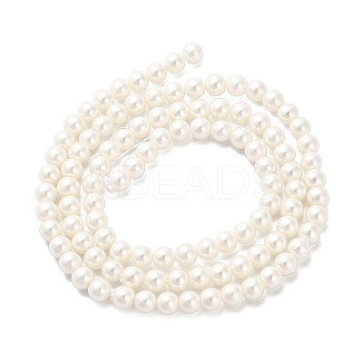 AB Color Plated Shell Pearl Round Beads Strands LS-BSHE-XCP0001-31-1