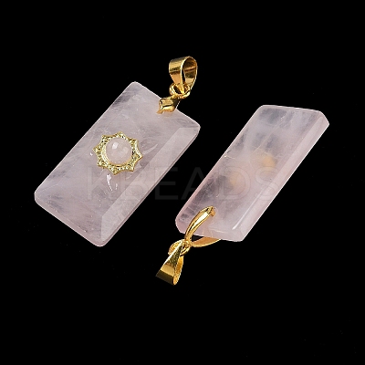 Natural Rose Quartz Faceted Pendants G-A298-01G-09-1
