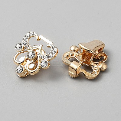 Flower Alloy & Glass Cardigan Clips AJEW-WH0314-876G-1