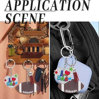 6Pcs Blue Beard Keychain: Perfect Gift for Father's Day AJEW-SP0001-39-1