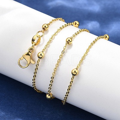 Brass Cable Chain Necklaces NJEW-I247-02G-1