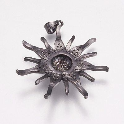Brass Micro Pave Cubic Zirconia Pendants ZIRC-E143-57-1