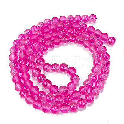 Frosted Transparent Glass Bead Strands X1-GLAA-P065-8mm-11-1