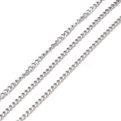 Tarnish Resistant 304 Stainless Steel Curb Chains CHS-D033-02P-03-1