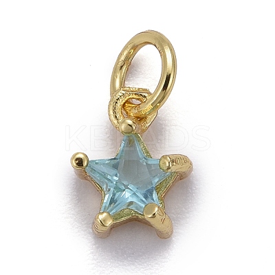 Brass Micro Pave Cubic Zirconia Pendants KK-P192-10-G02-1