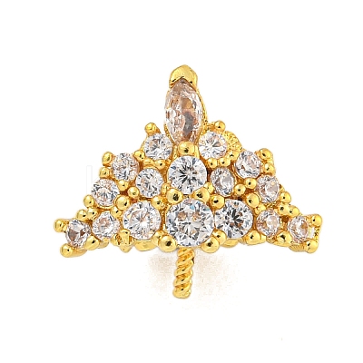 Rack Plating Brass Micro Pave Clear Cubic Zirconia Peg Bails KK-F876-24G-01-1