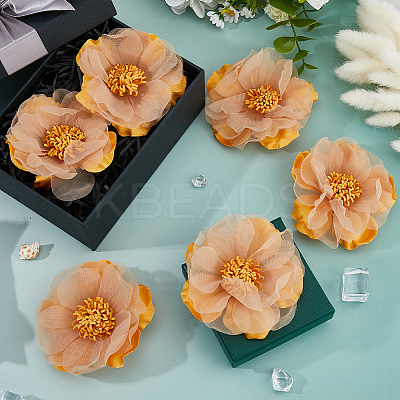 6Pcs Flower Cloth Brooches for Backpack Clothes Wedding Party JEWB-FH0002-38A-1