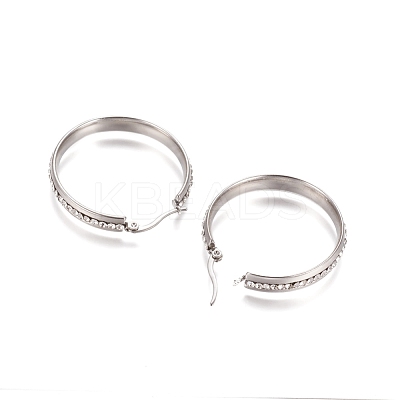 304 Stainless Steel Geometric Hoop Earrings for Women STAS-D171-33C-P-1