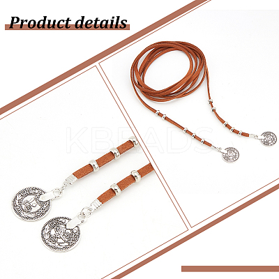 3Pcs 3 Colors Wool Cord Lariat Necklaces Set NJEW-AN0001-27-1