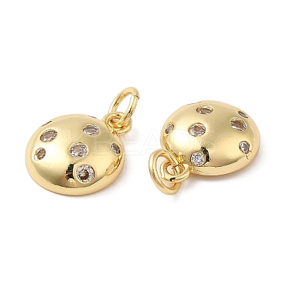 Rack Plating Brass Micro Pave Cubic Zirconia Pendants KK-I706-14G-1