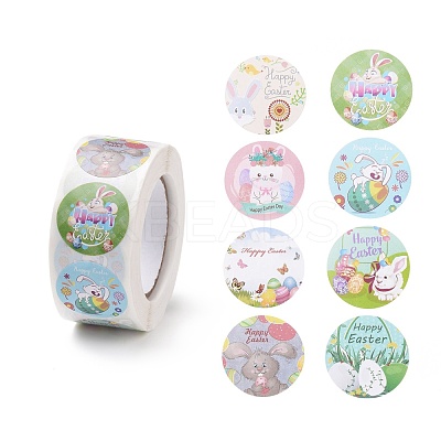 8 Patterns Easter Theme Self Adhesive Paper Sticker Rolls DIY-C060-03P-1