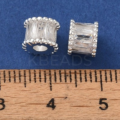 Rack Plating Brass Pave Clear Cubic Zirconia Beads KK-M285-29S-1