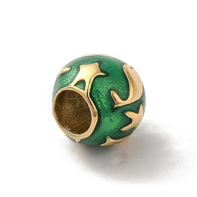 Ion Plating(IP) 304 Stainless Steel Enamel European Beads STAS-G308-05G-1