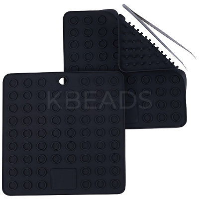 2Pcs Square Silicone Hot Mats for Hot Dishes AJEW-GF0008-26D-1