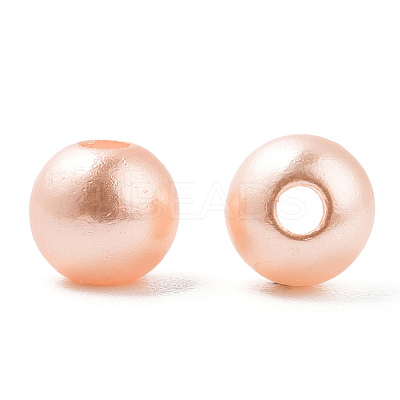Spray Painted ABS Plastic Imitation Pearl Beads OACR-T015-05A-19-1