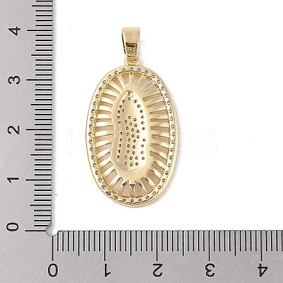 Brass Clear Cubic Zirconia Pendants KK-Z050-20G-1
