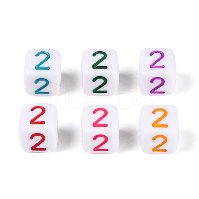 Opaque Acrylic European Large Hole Beads SACR-N020-01A-03-1