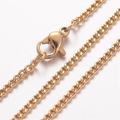 Ion Plating(IP) 304 Stainless Steel Necklace MAK-K004-11G-1