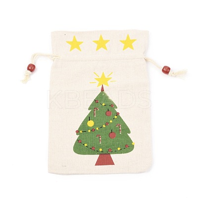 Christmas Theme Cotton Fabric Cloth Bag ABAG-H104-A01-1