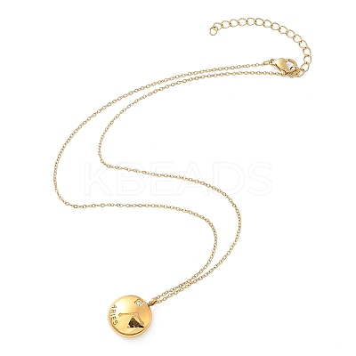 304 Stainless Steel Clear Cubic Zirconia Constellation Pendant Necklaces NJEW-R021-02G-01-1