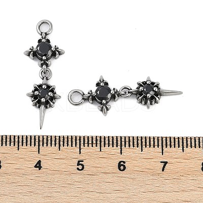 316 Surgical Stainless Steel Micro Pave Cubic Zirconia Pendants X-STAS-G349-03AS-01-1