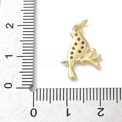 Brass Micro Pave Clear Cubic Zirconia Pendants KK-B155-09G-1