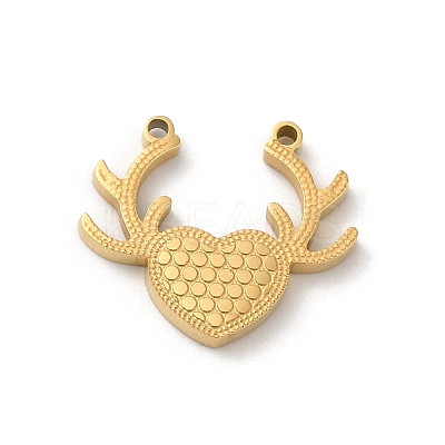 Ion Plating(IP) 304 Stainless Steel Deer Charms STAS-D027-03G-1