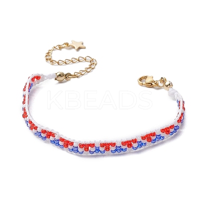 Handmade Glass Seed Beaded Bracelets for Women BJEW-MZ00156-01-1