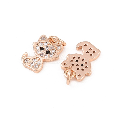 Brass Micro Pave Clear Cubic Zirconia Charms ZIRC-C020-38-1