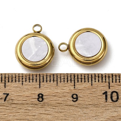 304 Stainless Steel Resin Pendants STAS-P406-15C-G-1